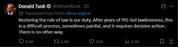 Donald Tusk Via X
