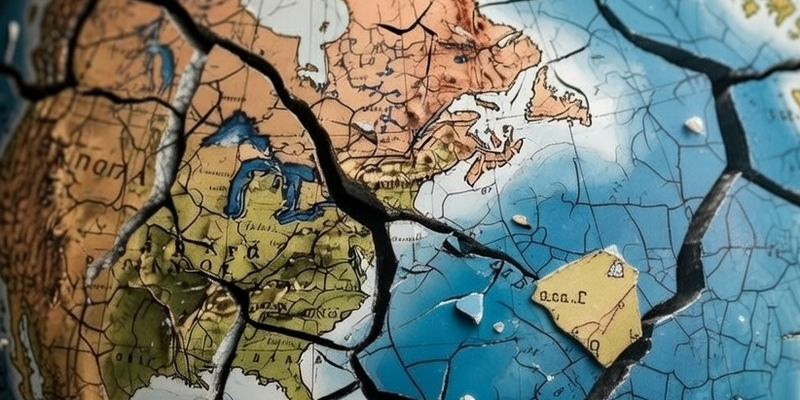 World globe cracked and fractured