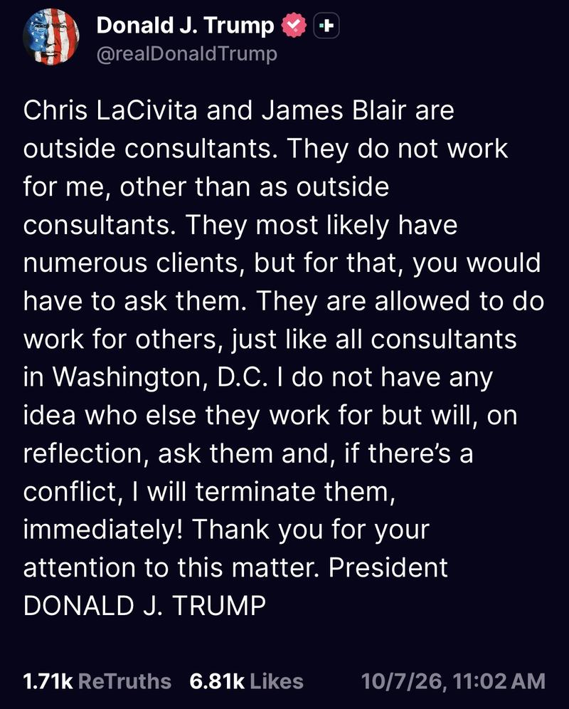 Donald J. Trump Via Truth Social