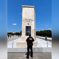 Temporary monument to veterans