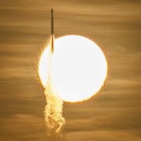 Rocket taking telescope to space