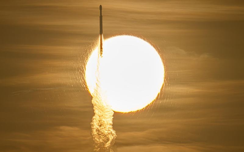 Rocket taking telescope to space