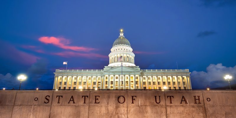The Utah State Capital at Night