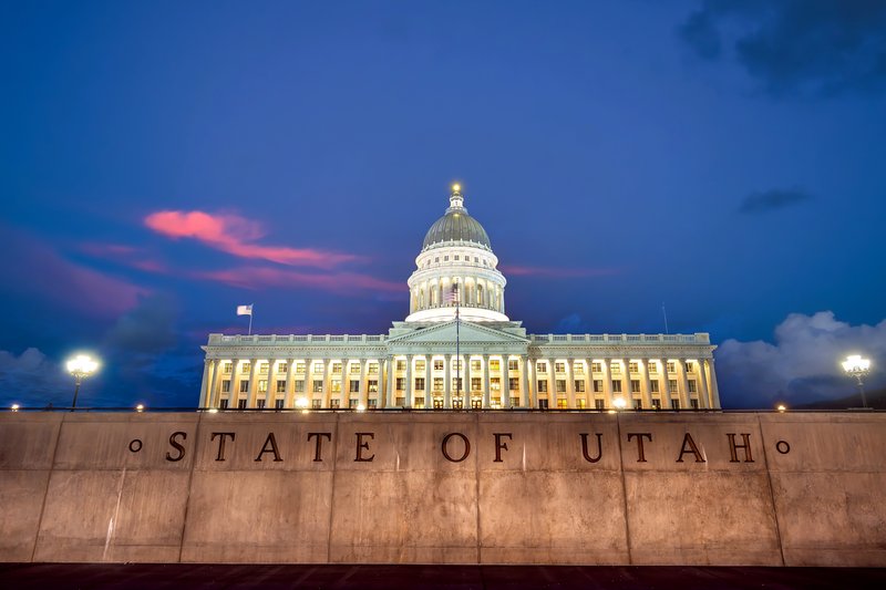 The Utah State Capital at Night