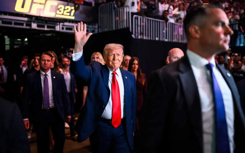 Trump entering rally