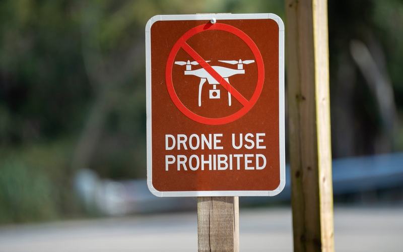 Drone Ban / Drone Prohibited Sign - Shutterstock
